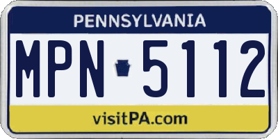 PA license plate MPN5112