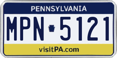 PA license plate MPN5121