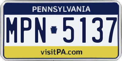 PA license plate MPN5137