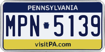PA license plate MPN5139