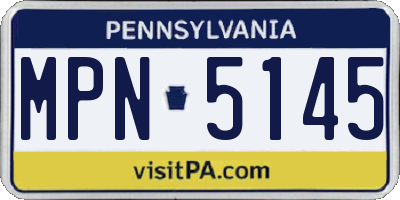 PA license plate MPN5145