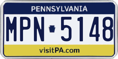 PA license plate MPN5148
