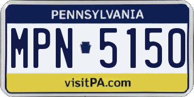 PA license plate MPN5150