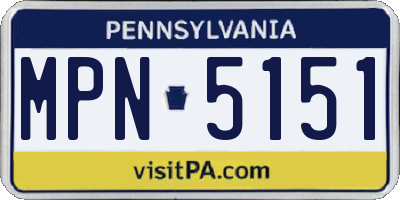 PA license plate MPN5151