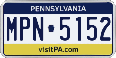 PA license plate MPN5152