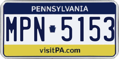 PA license plate MPN5153