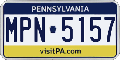 PA license plate MPN5157