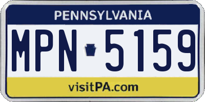 PA license plate MPN5159