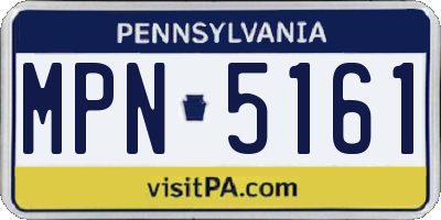 PA license plate MPN5161