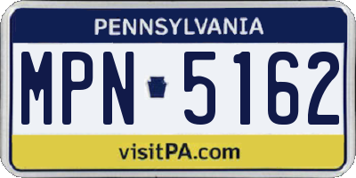 PA license plate MPN5162