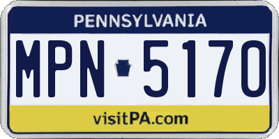 PA license plate MPN5170