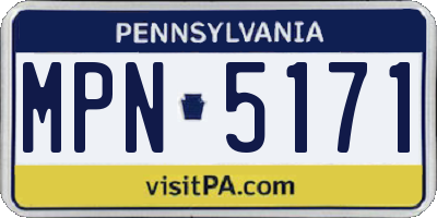 PA license plate MPN5171