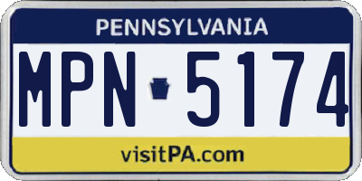PA license plate MPN5174