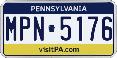 PA license plate MPN5176