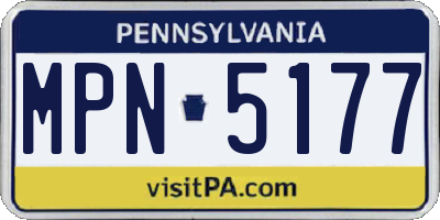 PA license plate MPN5177