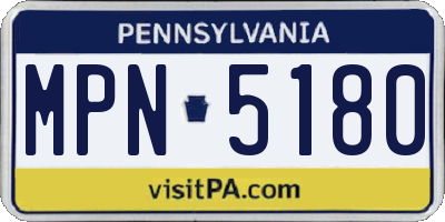 PA license plate MPN5180