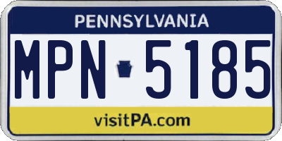 PA license plate MPN5185