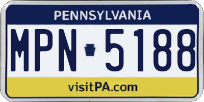 PA license plate MPN5188