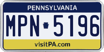 PA license plate MPN5196
