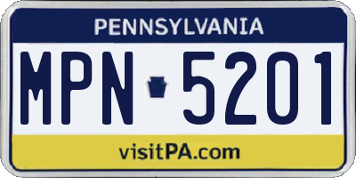 PA license plate MPN5201