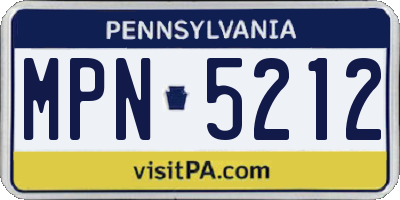 PA license plate MPN5212