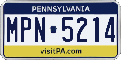 PA license plate MPN5214