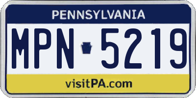 PA license plate MPN5219