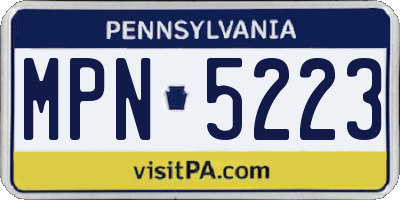 PA license plate MPN5223