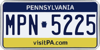 PA license plate MPN5225