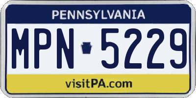 PA license plate MPN5229