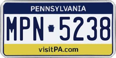 PA license plate MPN5238