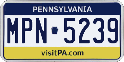 PA license plate MPN5239