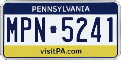 PA license plate MPN5241