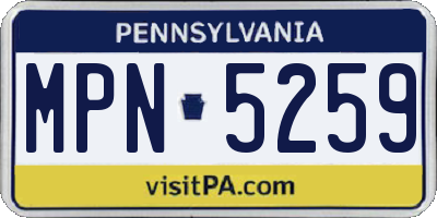 PA license plate MPN5259