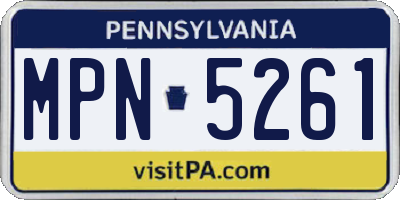 PA license plate MPN5261
