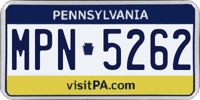 PA license plate MPN5262