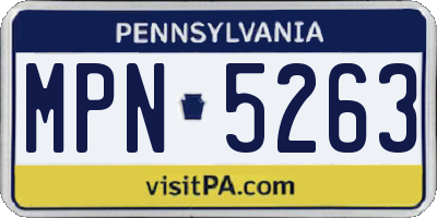 PA license plate MPN5263