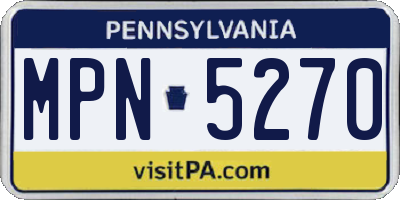 PA license plate MPN5270