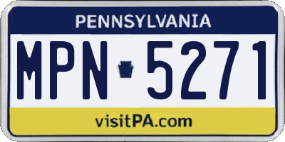 PA license plate MPN5271