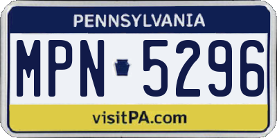 PA license plate MPN5296