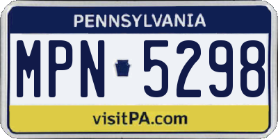 PA license plate MPN5298