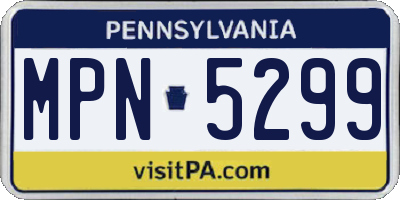 PA license plate MPN5299