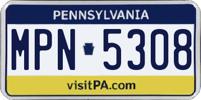PA license plate MPN5308