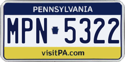 PA license plate MPN5322