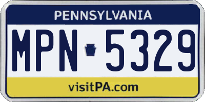PA license plate MPN5329