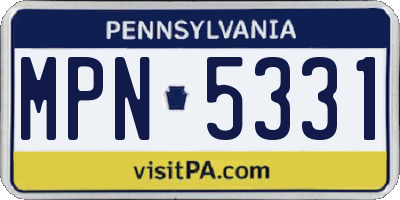 PA license plate MPN5331
