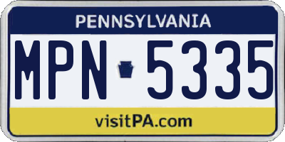 PA license plate MPN5335