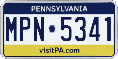 PA license plate MPN5341