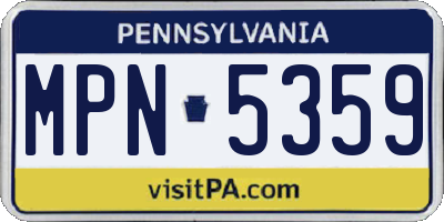 PA license plate MPN5359