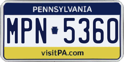 PA license plate MPN5360